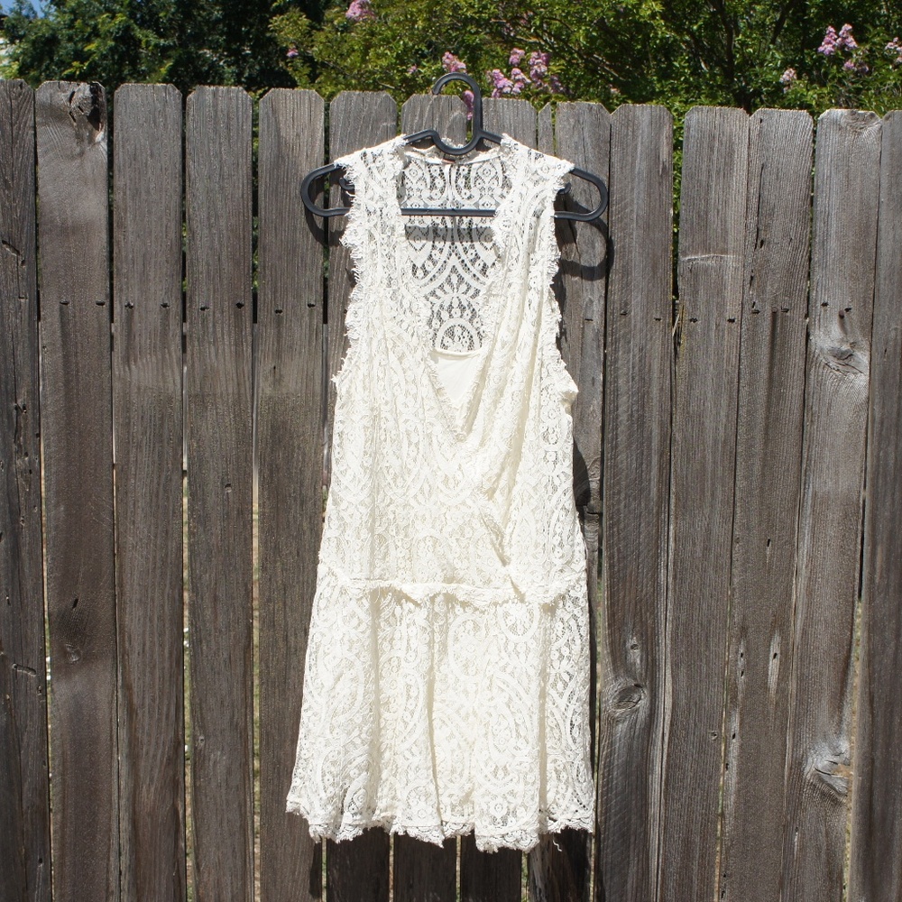 Free People Ivory Lace Dress - Heart in Two - Size Small
